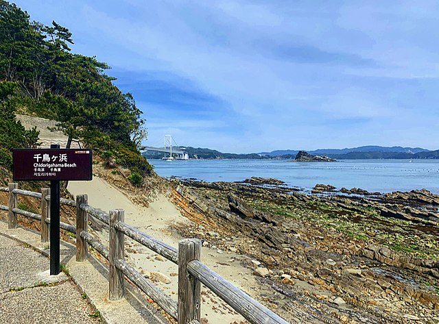 千鳥ヶ浜 (徳島県)(ชายหาดนกกระเรียน): สายน้ำแห่งความสงบ